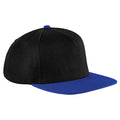 Black-Royal Blue - Front - Beechfield Unisex Original Flat Peak Snapback Cap (Pack of 2)