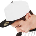 White-Black - Back - Beechfield Unisex Original Flat Peak Snapback Cap (Pack of 2)