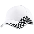 White - Back - Beechfield Unisex Grand Prix Baseball Cap (Pack of 2)