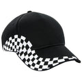 Black - Front - Beechfield Unisex Grand Prix Baseball Cap (Pack of 2)