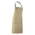 Khaki - Back - Premier Ladies-Womens Colours Bip Apron With Pocket - Workwear (Pack of 2)