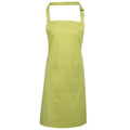 Lime - Front - Premier Ladies-Womens Colours Bip Apron With Pocket - Workwear (Pack of 2)