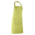 Lime - Back - Premier Ladies-Womens Colours Bip Apron With Pocket - Workwear (Pack of 2)