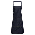 Indigo Denim - Front - Premier Jeans Stitch Bib Apron (Pack of 2)