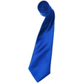 Royal - Front - Premier Mens Plain Satin Tie (Narrow Blade) (Pack of 2)