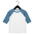 White-Denim - Front - Bella + Canvas Toddler 3-4 Sleeve Baseball Tee