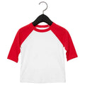 White-Red - Front - Bella + Canvas Toddler 3-4 Sleeve Baseball Tee