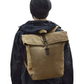 Desert Sand - Back - Quadra Heritage Waxed Canvas Leather Accent Backpack