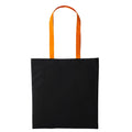 Black-Orange - Front - Nutshell Varsity Cotton Shopper Long Handle Tote