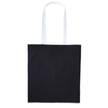 Black-White - Front - Nutshell Varsity Cotton Shopper Long Handle Tote