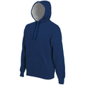 Navy - Front - Kariban Mens Heavy Contrast Hooded Sweatshirt - Hoodie