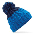 Azure Blue-Oxford Navy - Front - Beechfield Unisex Adults Apres Cuffed Beanie