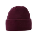 Burgundy - Back - Beechfield Unisex Circular Patch Cuffed Beanie