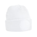 White - Front - Beechfield Unisex Circular Patch Cuffed Beanie