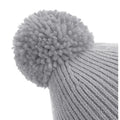 Light Grey - Side - Beechfield Unisex Engineered Knit Ribbed Pom Pom Beanie