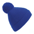 Bright Royal - Front - Beechfield Unisex Engineered Knit Ribbed Pom Pom Beanie