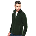 Olive - Back - Kariban Mens Falco Full Zip Anti Pill Fleece Jacket