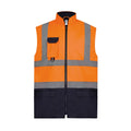 Orange-Navy - Front - Yoko Adults Unisex Hi-Vis Padded Bodywarmer