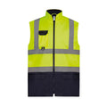 Yellow-Navy - Front - Yoko Adults Unisex Hi-Vis Padded Bodywarmer