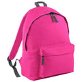 Fuchsia-Graphite Grey - Front - Bagbase Original Plain Backpack