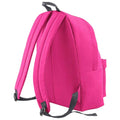 Fuchsia-Graphite Grey - Back - Bagbase Original Plain Backpack