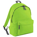 Lime Green-Graphite Grey - Front - Bagbase Original Plain Backpack