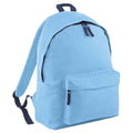 Sky Blue-French Navy - Front - Bagbase Original Plain Backpack