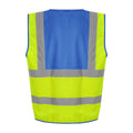 Hi Vis Yellow-Royal Blue - Back - PRO RTX Unisex Adult Sleeveless Hi-Vis Vest