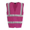 Raspberry - Front - PRO RTX Unisex Adult Sleeveless Hi-Vis Vest