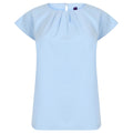 Light Blue - Front - Henbury Womens-Ladies Pleated Blouse