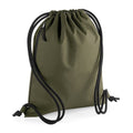 Military Green - Front - Bagbase Unisex Adult Recycled Drawstring Bag