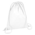 White - Front - Westford Mill Cotton Drawstring Bag