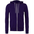 Team Purple - Front - Bella + Canvas Unisex Adult Fleece Full Zip Hoodie