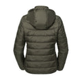 Dark Olive - Back - Russell Womens-Ladies Nano Hooded Jacket