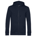 Navy - Front - B&C Mens Organic Zipped Hoodie