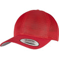 Red - Front - Flexfit Unisex Adult Omnimesh Mesh Cap