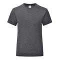 Light Graphite - Front - Fruit of the Loom Girls Iconic Heather T-Shirt