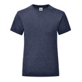 Navy - Front - Fruit of the Loom Girls Iconic Heather T-Shirt