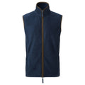 Navy-Brown - Front - Premier Mens Artisan Fleece Gilet