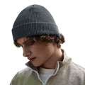 Graphite Grey - Side - Beechfield Unisex Adult Waffle Organic Cotton Beanie