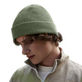 Olive Green - Back - Beechfield Unisex Adult Waffle Organic Cotton Beanie