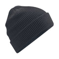 Graphite Grey - Front - Beechfield Unisex Adult Waffle Organic Cotton Beanie