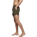 Olive - Side - Build Your Brand Mens Swim Shorts