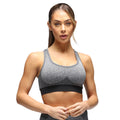 Black - Side - TriDri Womens-Ladies Sculpted Melange Seamless 3D Sports Bra