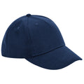 Navy - Front - Beechfield Childrens-Kids Organic Cotton 5 Panel Baseball Cap