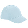 Powder Blue - Front - Beechfield Childrens-Kids Organic Cotton 5 Panel Baseball Cap