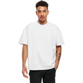 White - Lifestyle - Build Your Brand Mens Plain Ultra Heavyweight T-Shirt