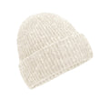 Almond - Front - Beechfield Womens-Ladies Marl Ribbed Beanie