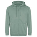 Dusty Green - Front - Awdis Mens Full Zip Hoodie