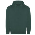 Bottle Green - Front - PRO RTX Mens Full Zip Hoodie